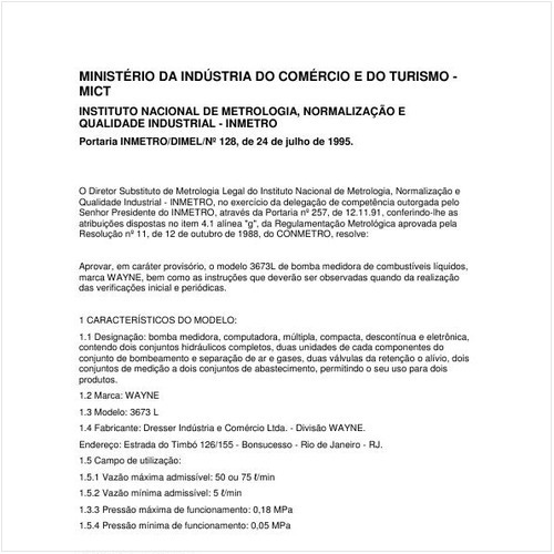 Portaria DIMEL/INMETRO 128:1995 - Situação: Revisto