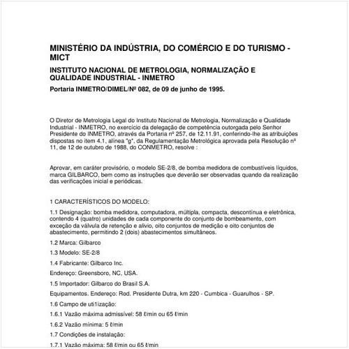 Portaria DIMEL/INMETRO 82:1995 - Situação: Revisto