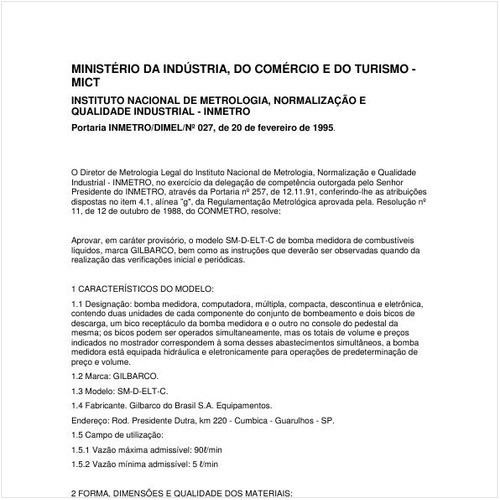 Portaria DIMEL/INMETRO 27:1995 - Situação: Revisto