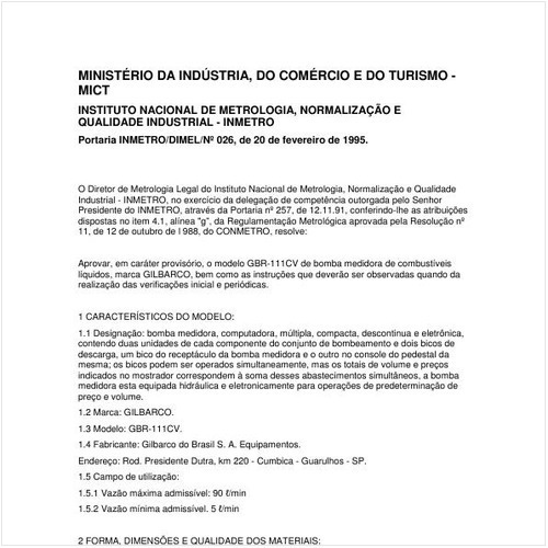 Portaria DIMEL/INMETRO 26:1995 - Situação: Revisto