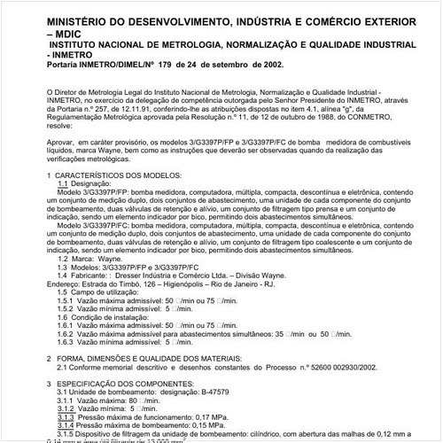 Portaria DIMEL/INMETRO 179:2002 - Situação: Revisto