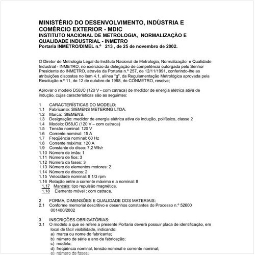 Portaria DIMEL/INMETRO 213:2002 - Situação: Revisto