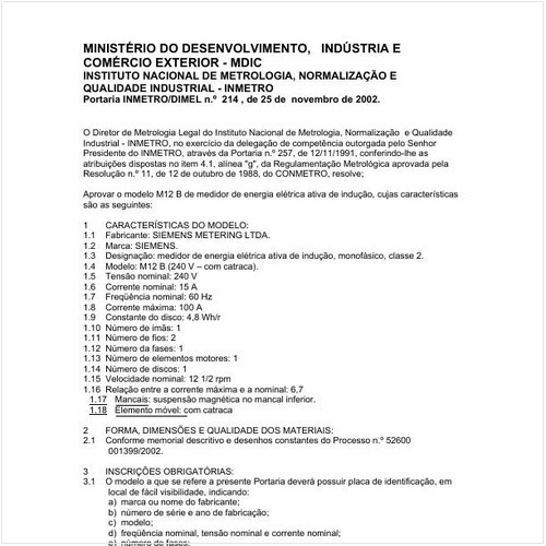 Portaria DIMEL/INMETRO 214:2002 - Situação: Revisto