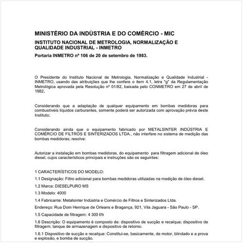 Portaria INMETRO/MIC 106:1983 - Situação: Revisto