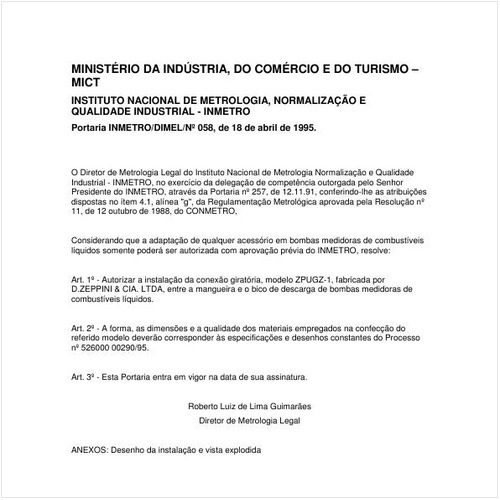 Portaria DIMEL/INMETRO 58:1995 - Situação: Revogado