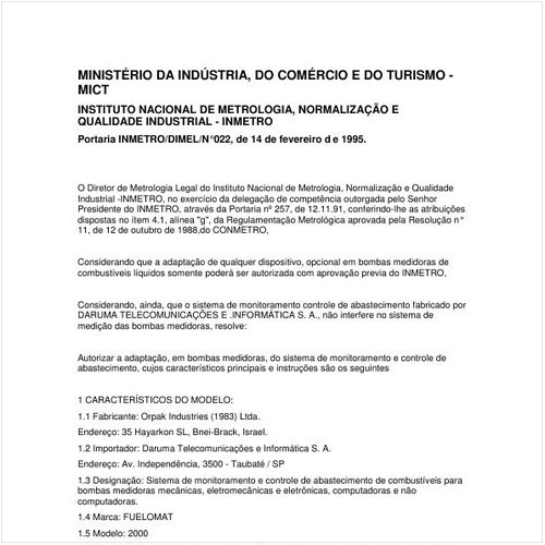 Portaria DIMEL/INMETRO 22:1995 - Situação: Revisto