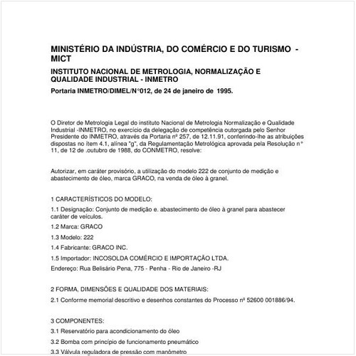 Portaria DIMEL/INMETRO 12:1995 - Situação: Revogado