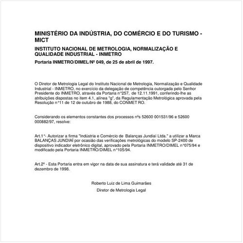 Portaria DIMEL/INMETRO 49:1997 - Situação: Revisto
