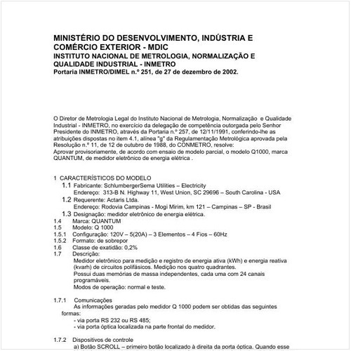 Portaria DIMEL/INMETRO 251:2002 - Situação: Revisto