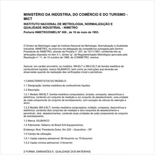 Portaria DIMEL/INMETRO 69:1993 - Situação: Revisto