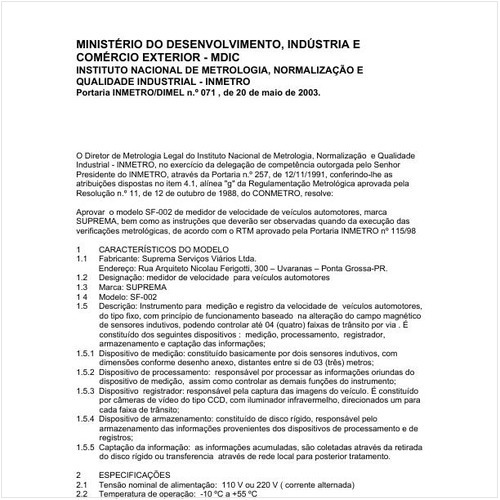 Portaria DIMEL/INMETRO 71:2003 - Situação: Revisto