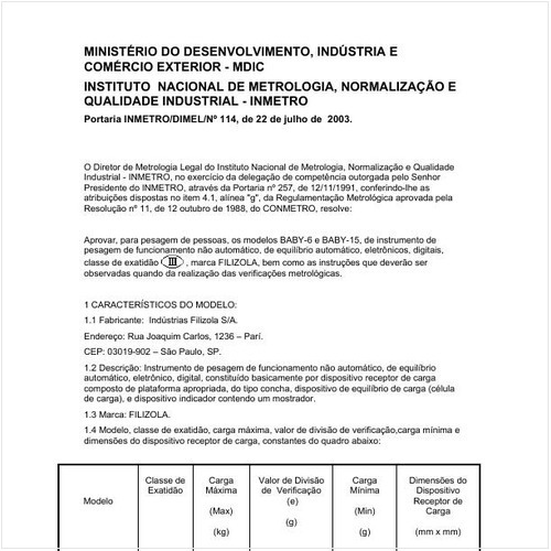Portaria DIMEL/INMETRO 114:2003 - Situação: Revisto