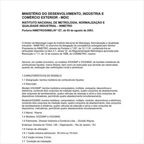 Portaria DIMEL/INMETRO 127:2003 - Situação: Revogado