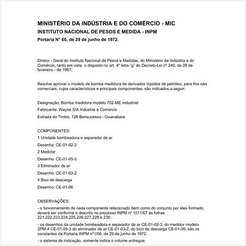Portaria INPM/MIC 60:1972 - Situação: Em vigor