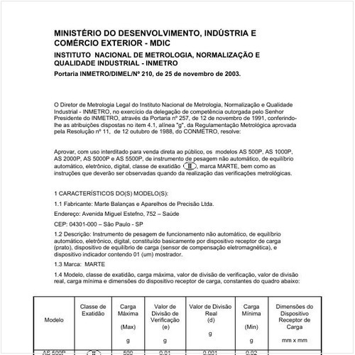 Portaria DIMEL/INMETRO 210:2003 - Situação: Revisto