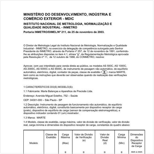 Portaria DIMEL/INMETRO 211:2003 - Situação: Revisto