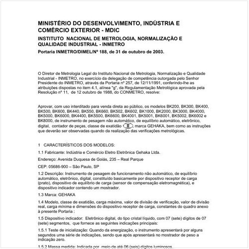 Portaria DIMEL/INMETRO 188:2003 - Situação: Revisto