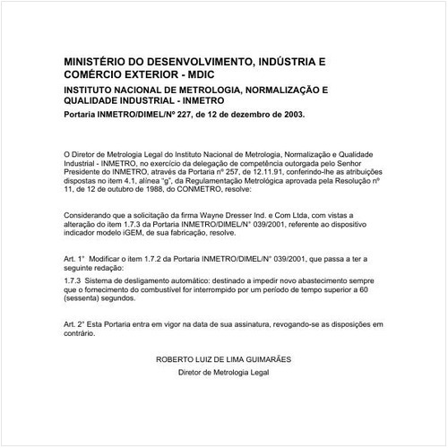 Portaria DIMEL/INMETRO 227:2003 - Situação: Revisto