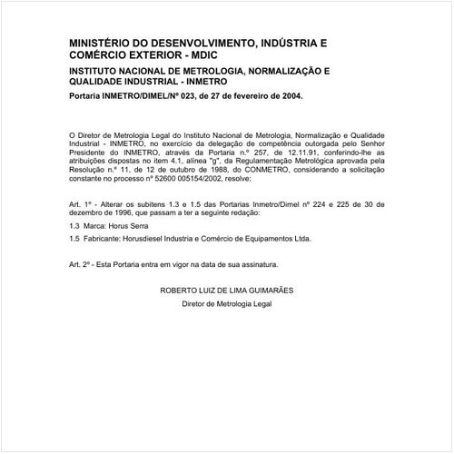 Portaria DIMEL/INMETRO 23:2004 - Situação: Em vigor