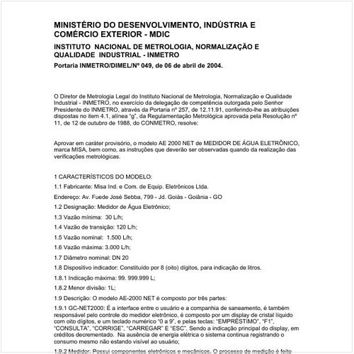 Portaria DIMEL/INMETRO 49:2004 - Situação: Em vigor