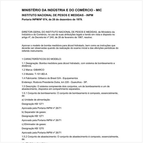 Portaria INPM/MIC 74:1979 - Situação: Em vigor