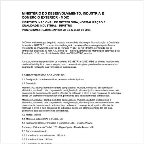 Portaria DIMEL/INMETRO 60:2004 - Situação: Revisto