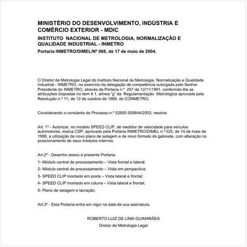 Portaria DIMEL/INMETRO 66:2004 - Situação: Em vigor