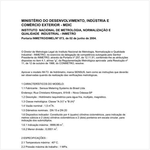 Portaria DIMEL/INMETRO 73:2004 - Situação: Revisto