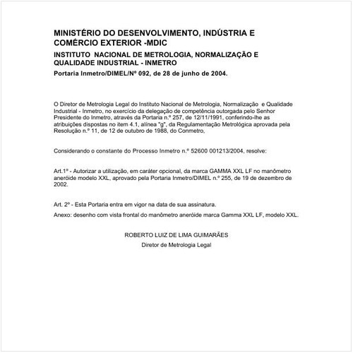 Portaria DIMEL/INMETRO 92:2004 - Situação: Em vigor