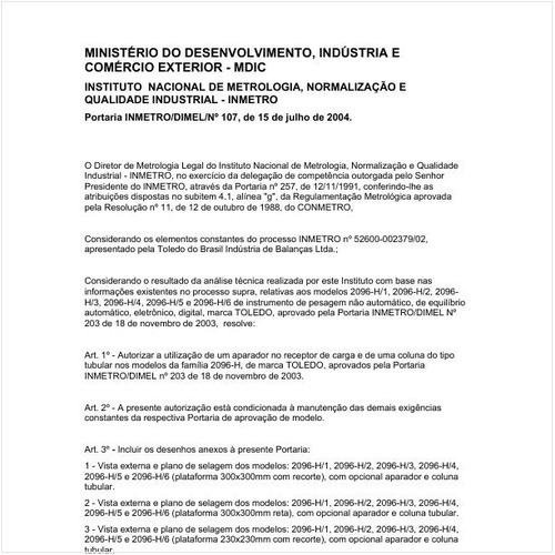 Portaria DIMEL/INMETRO 107:2004 - Situação: Revisto