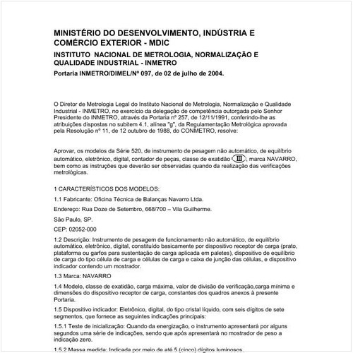 Portaria DIMEL/INMETRO 97:2004 - Situação: Revisto