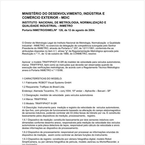 Portaria DIMEL/INMETRO 126:2004 - Situação: Em vigor