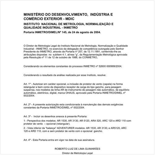 Portaria DIMEL/INMETRO 145:2004 - Situação: Revogado