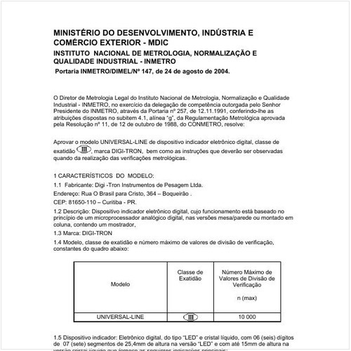 Portaria DIMEL/INMETRO 147:2004 - Situação: Revisto