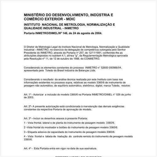 Portaria DIMEL/INMETRO 146:2004 - Situação: Revisto