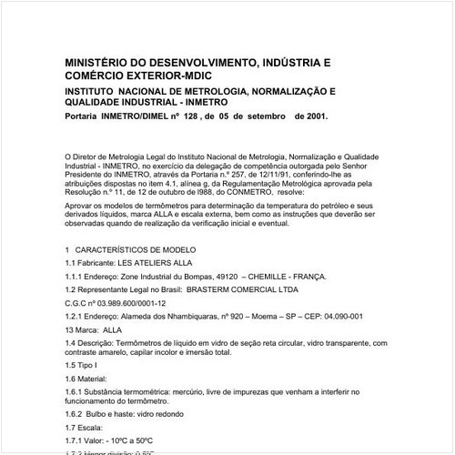 Portaria DIMEL/INMETRO 128:2001 - Situação: Revogado