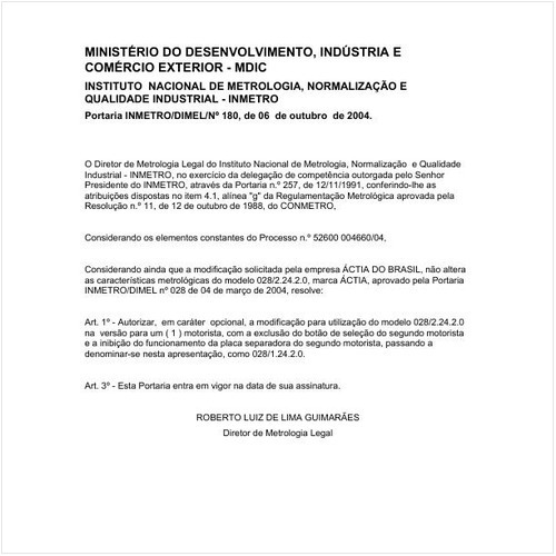 Portaria DIMEL/INMETRO 180:2004 - Situação: Revisto