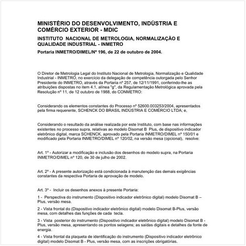 Portaria DIMEL/INMETRO 196:2004 - Situação: Em vigor