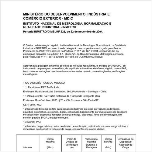 Portaria DIMEL/INMETRO 225:2004 - Situação: Em vigor