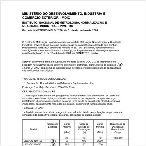 Portaria DIMEL/INMETRO 230:2004 - Situação: Revisto
