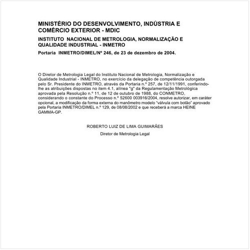 Portaria DIMEL/INMETRO 246:2004 - Situação: Em vigor
