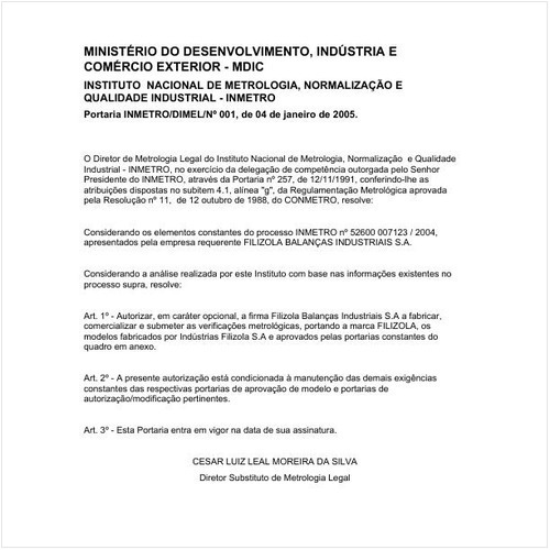 Portaria DIMEL/INMETRO 1:2005 - Situação: Revisto