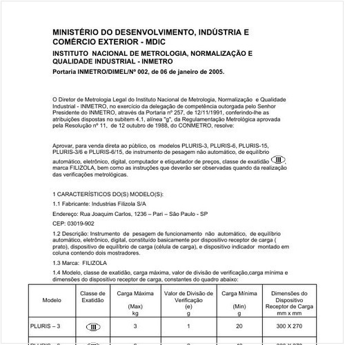 Portaria DIMEL/INMETRO 2:2005 - Situação: Revisto