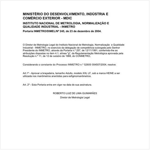 Portaria DIMEL/INMETRO 245:2004 - Situação: Em vigor