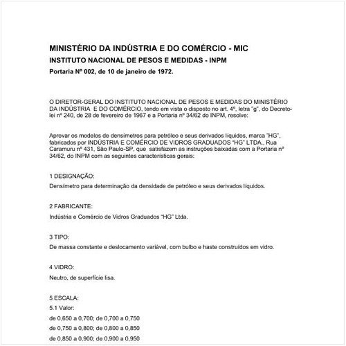 Portaria INPM/MIC 2:1972 - Situação: Revisto