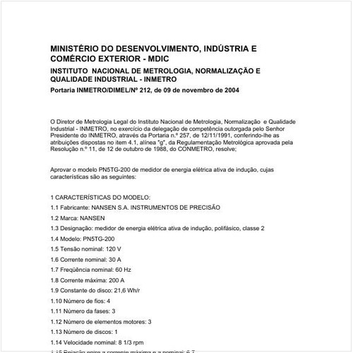 Portaria DIMEL/INMETRO 212:2004 - Situação: Revisto
