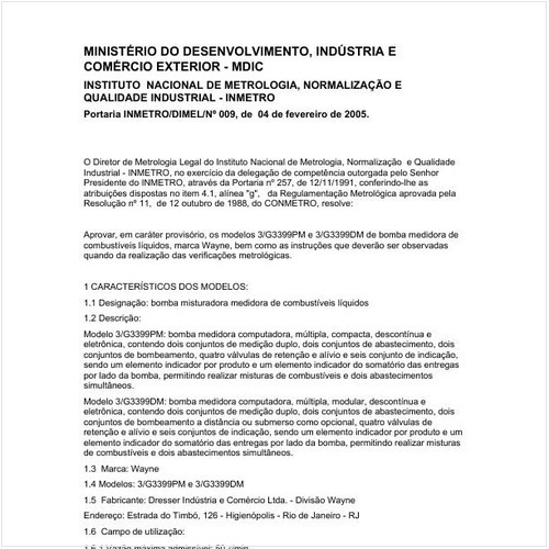 Portaria DIMEL/INMETRO 9:2005 - Situação: Revisto
