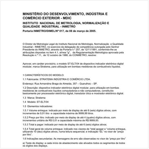 Portaria DIMEL/INMETRO 17:2005 - Situação: Revisto