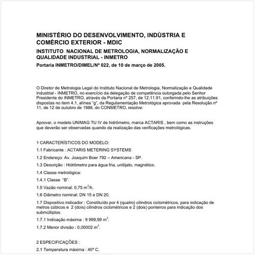 Portaria DIMEL/INMETRO 22:2005 - Situação: Revisto