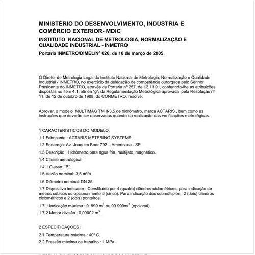 Portaria DIMEL/INMETRO 26:2005 - Situação: Revisto